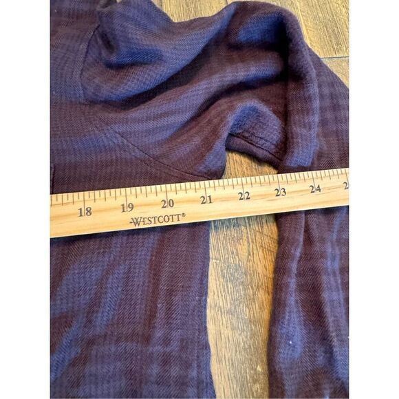 Rails flannel plaid shirt dress size small button front 100% rayon blue - Picture 6 of 7